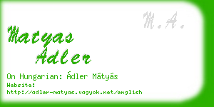 matyas adler business card