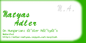 matyas adler business card